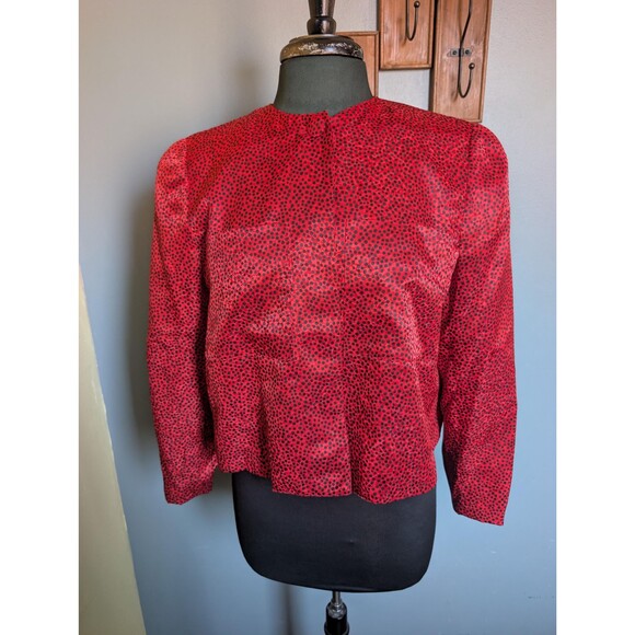 Vintage Evan Picone Cropped Jacket: Red Formal Jacket - Picture 2 of 13